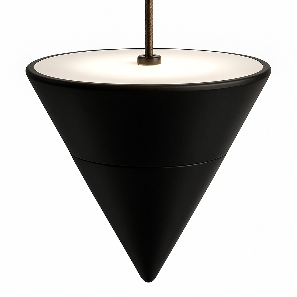 suspension led conique art déco hauteur réglable - vue 5 sur 7