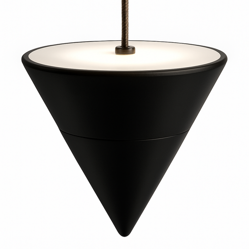 suspension led conique art déco hauteur réglable - vue 5 sur 7