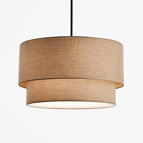 Suspension LED cylindrique en tissu Foyer - vue 2 sur 7