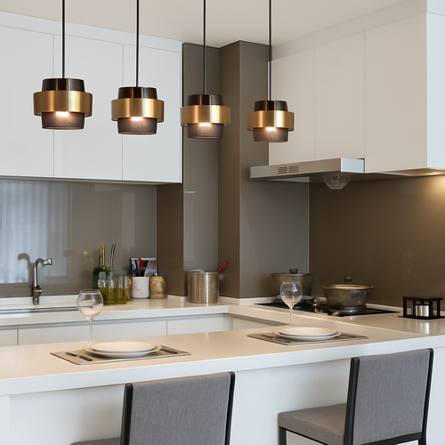 Suspension LED cylindriques en ou nordiques - vue 5 sur 8