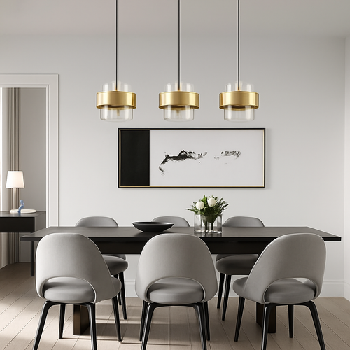 Suspension LED cylindriques en ou nordiques - vue 7 sur 8