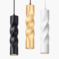 Suspension LED design cylindrique en spirale Pipe