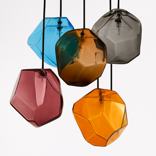 Suspension LED design en verre de couleur Stone - vue 4 sur 5