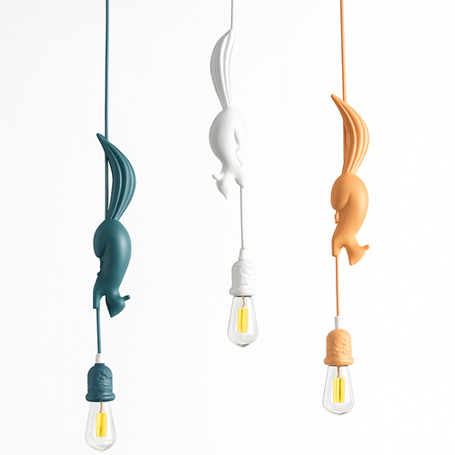 suspension LED design nordique animal écureuil en résine décoratif - vue 3 sur 9