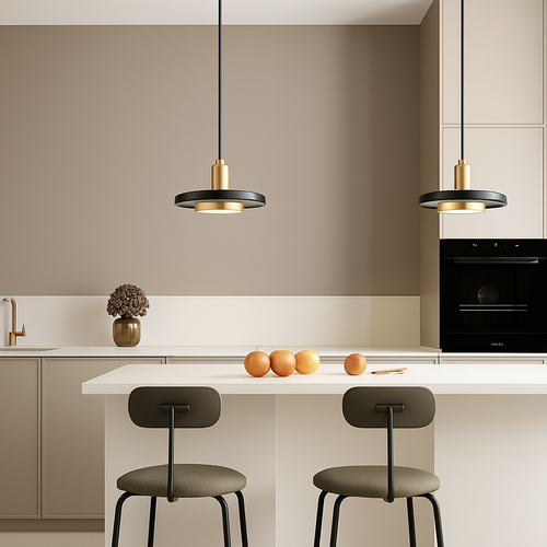 suspension LED design nordique en fer et marbre pour intérieur - vue 2 sur 9