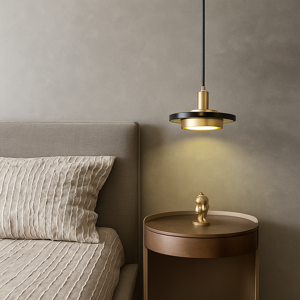 suspension LED design nordique en fer et marbre pour intérieur - vue 5 sur 9
