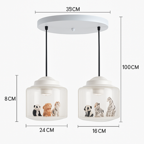 suspension led dessin animé nordique animaux mignons cadeau décoratif - vue 16 sur 16
