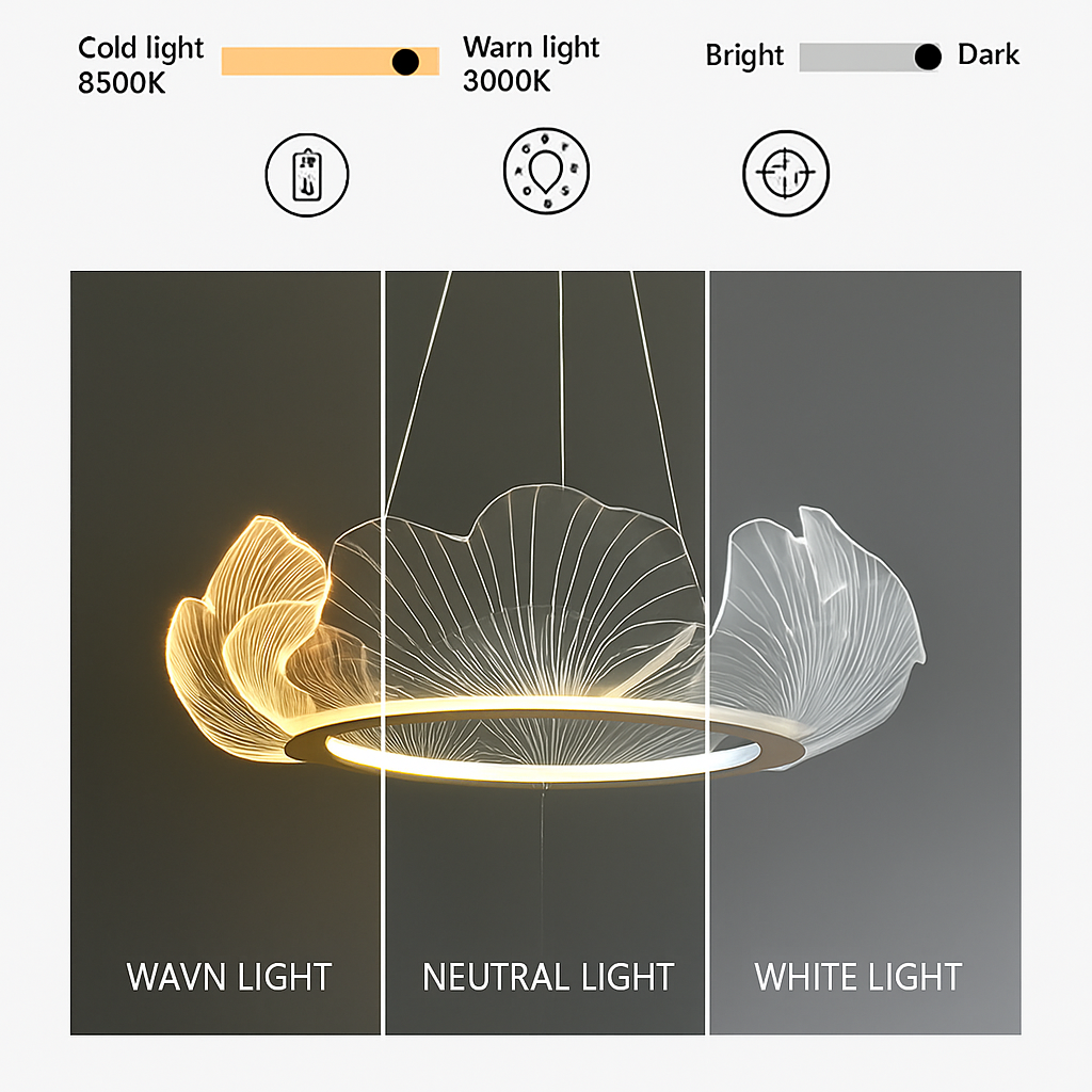 suspension led en acrylique design moderne décoratif - vue 5 sur 8