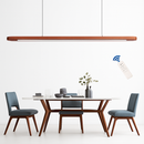 Suspension LED en bois au design nordique moderne ovale à longue bande