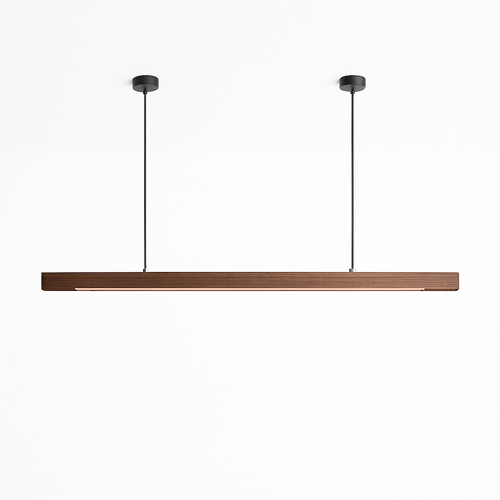 Suspension LED en bois au design nordique moderne ovale à longue bande - vue 9 sur 10