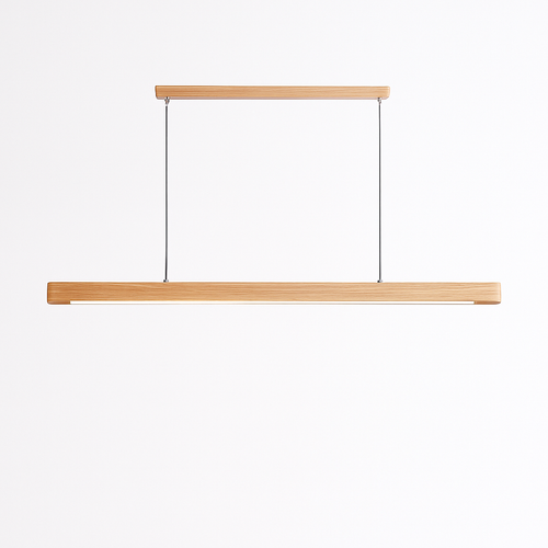 Suspension LED en bois au design nordique moderne ovale à longue bande - vue 10 sur 10