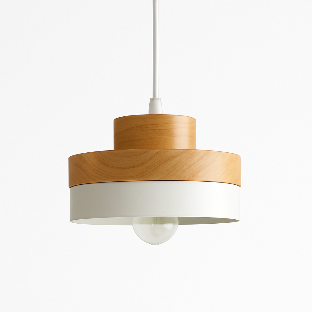 Suspension LED en bois (carré ou rond) - vue 6 sur 8
