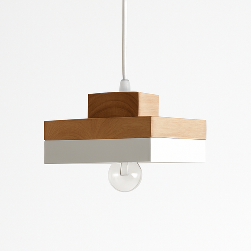 Suspension LED en bois (carré ou rond)