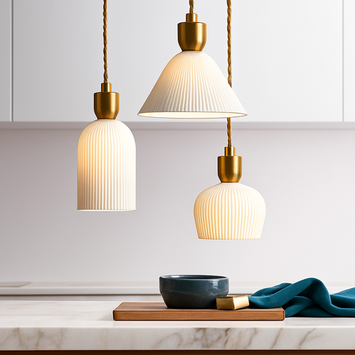 Suspension LED en céramique de plusieurs formes design - vue 3 sur 9