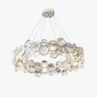 suspension à led en cristal avec intensité variable et anneau magique