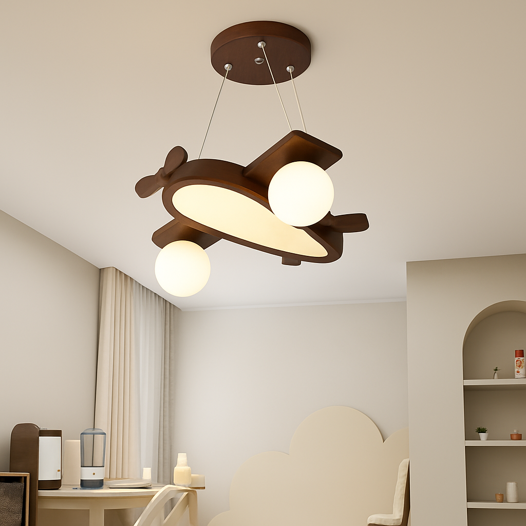 suspension LED en forme d'avion style nordique décorative - vue 4 sur 8