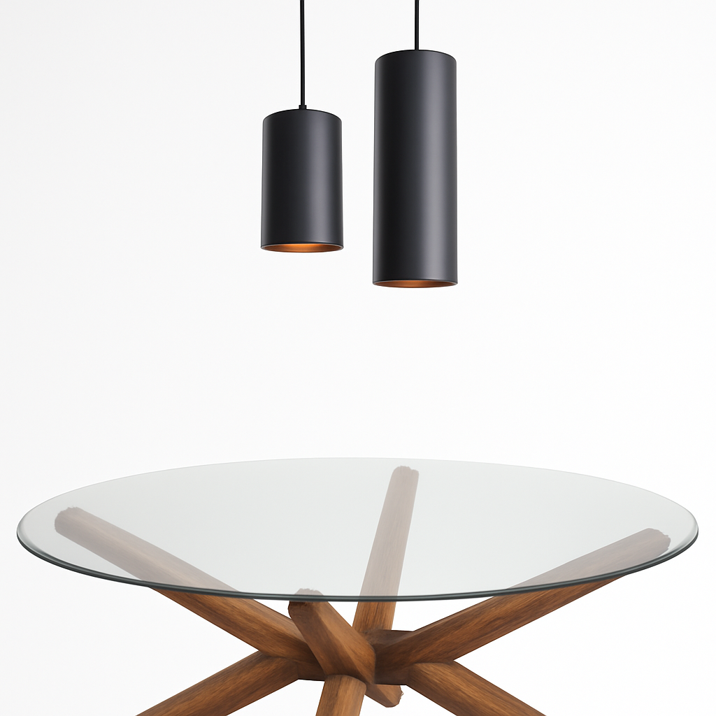 Suspension LED en forme de cylindre noir Vintage - vue 4 sur 6