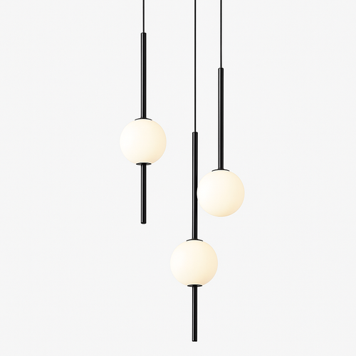 suspension LED en laiton design moderne avec cordon réglable en verre de cristal - vue 15 sur 17