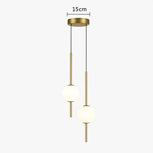 suspension LED en laiton design moderne avec cordon réglable en verre de cristal - vue 16 sur 17
