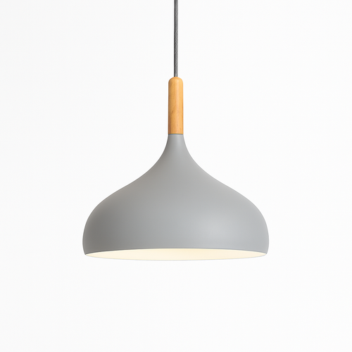Suspension LED en métal coloré et baton en bois Nordic - vue 23 sur 29