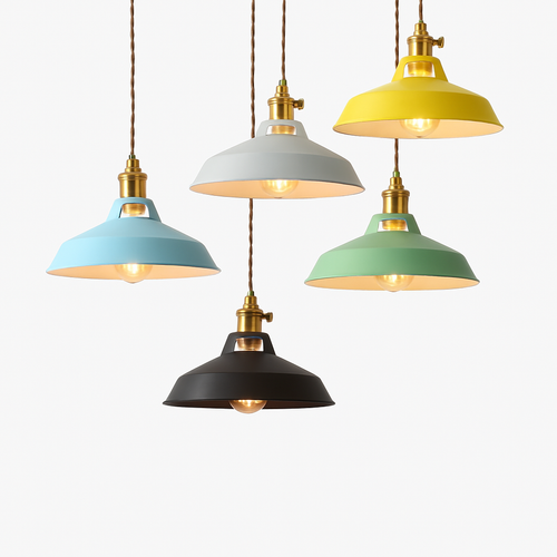 Suspension LED en métal coloré Loft - vue 2 sur 11