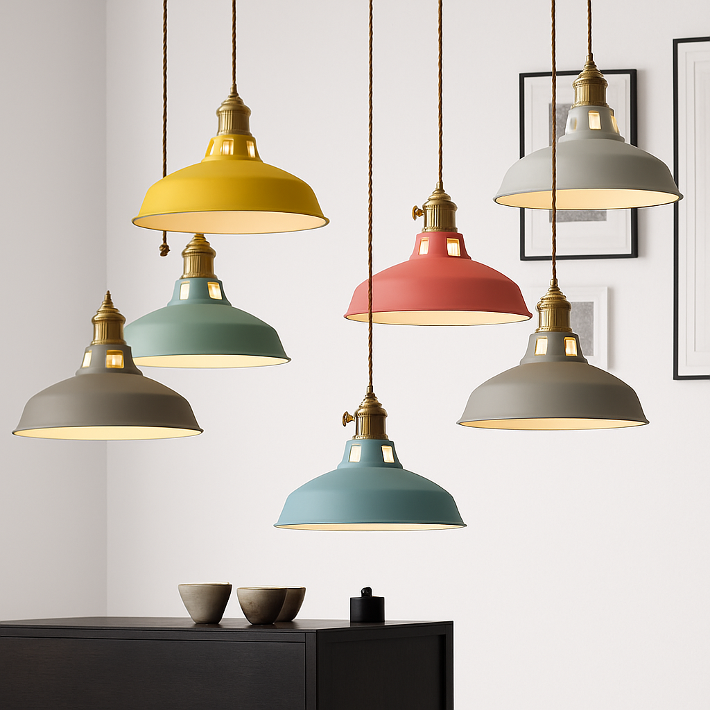 Suspension LED en métal coloré Loft - vue 3 sur 11