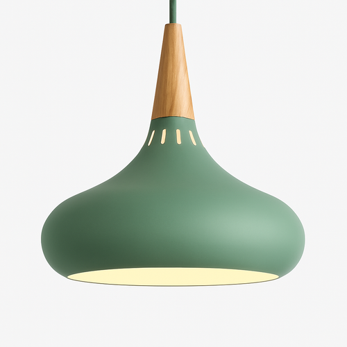 Suspension LED en métal et tige en bois Loft - vue 2 sur 13
