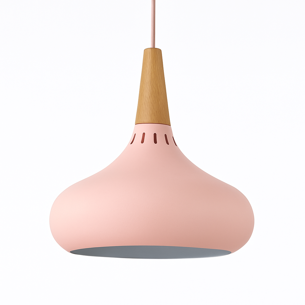 Suspension LED en métal et tige en bois Loft - vue 11 sur 13