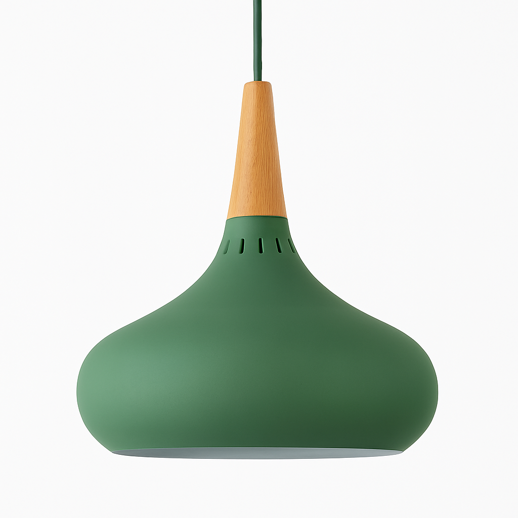 Suspension LED en métal et tige en bois Loft - vue 4 sur 13