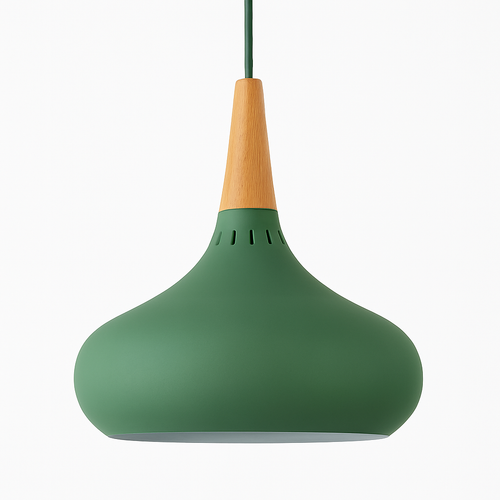Suspension LED en métal et tige en bois Loft - vue 5 sur 13