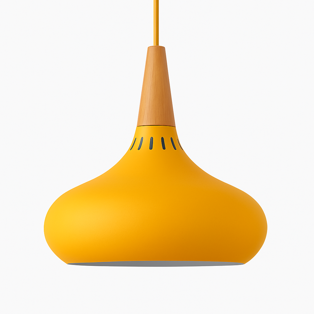Suspension LED en métal et tige en bois Loft - vue 6 sur 13