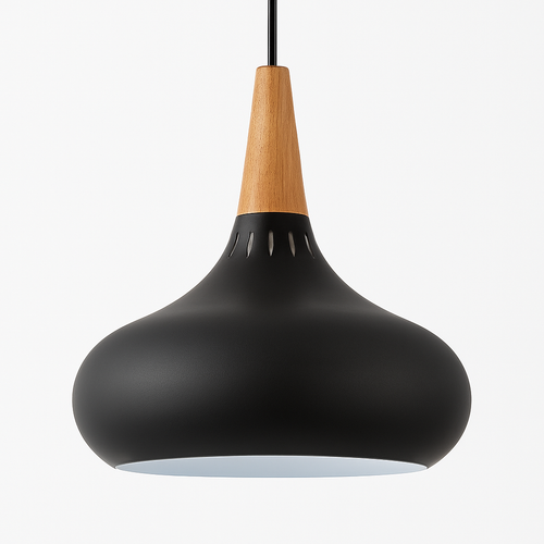 Suspension LED en métal et tige en bois Loft - vue 8 sur 13