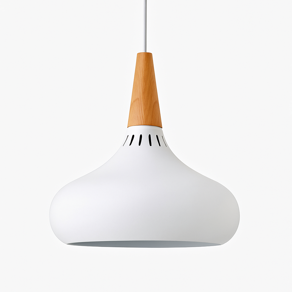 Suspension LED en métal et tige en bois Loft - vue 8 sur 13