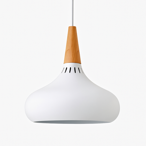 Suspension LED en métal et tige en bois Loft - vue 9 sur 13