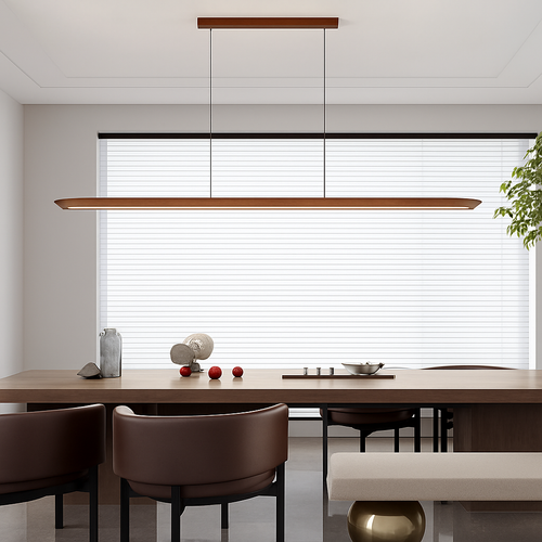 suspension LED en noyer noir tendance - vue 5 sur 15