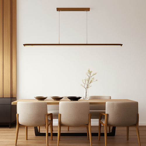 suspension LED en noyer noir tendance - vue 6 sur 15