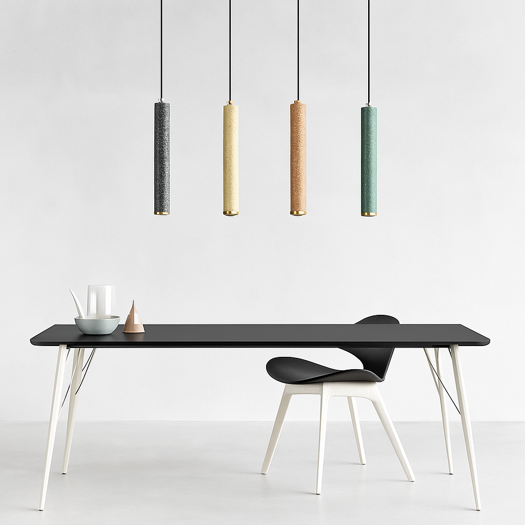 suspension led en pierre de ciment style industriel - vue 3 sur 14