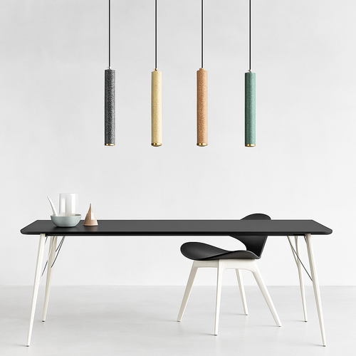 suspension led en pierre de ciment style industriel - vue 4 sur 14