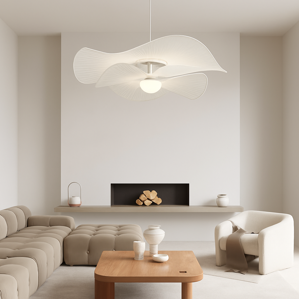 suspension LED en tissu style nordique idéale pour décoration intérieure - vue 5 sur 8