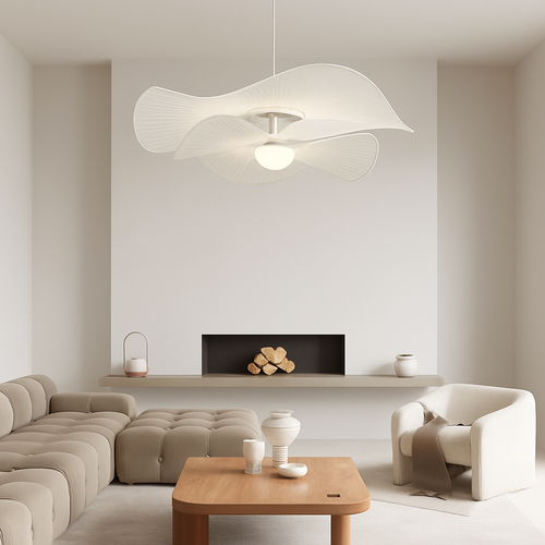 suspension LED en tissu style nordique idéale pour décoration intérieure - vue 6 sur 8