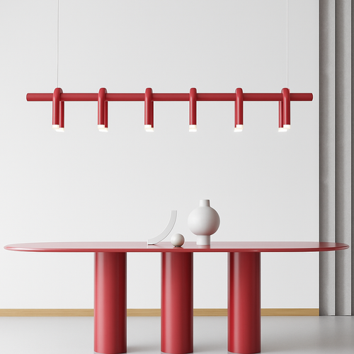 suspension led en tube en u design artistique réglable - vue 3 sur 13