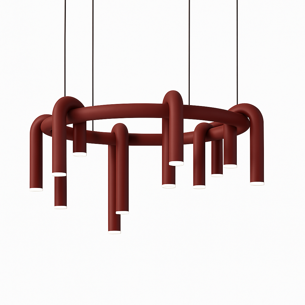 suspension led en tube en u design artistique réglable - vue 6 sur 13