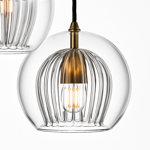 Suspension LED en verre au design nordique gris fumé - vue 2 sur 15