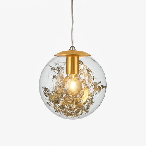 Suspension LED en verre avec fleurs dorée Kevin Reilly - vue 5 sur 4