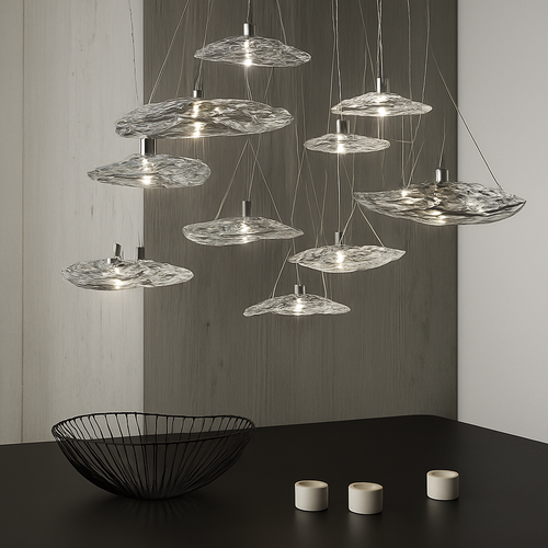 Suspension led en verre design nordic manta - vue 2 sur 20