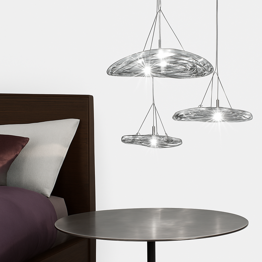Suspension led en verre design nordic manta - vue 3 sur 20