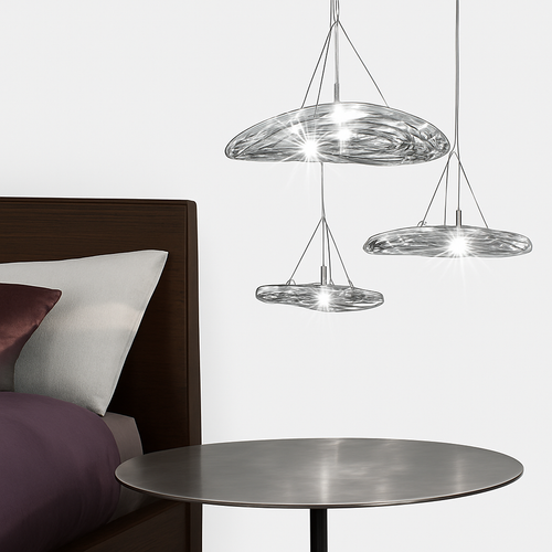 Suspension led en verre design nordic manta - vue 3 sur 20