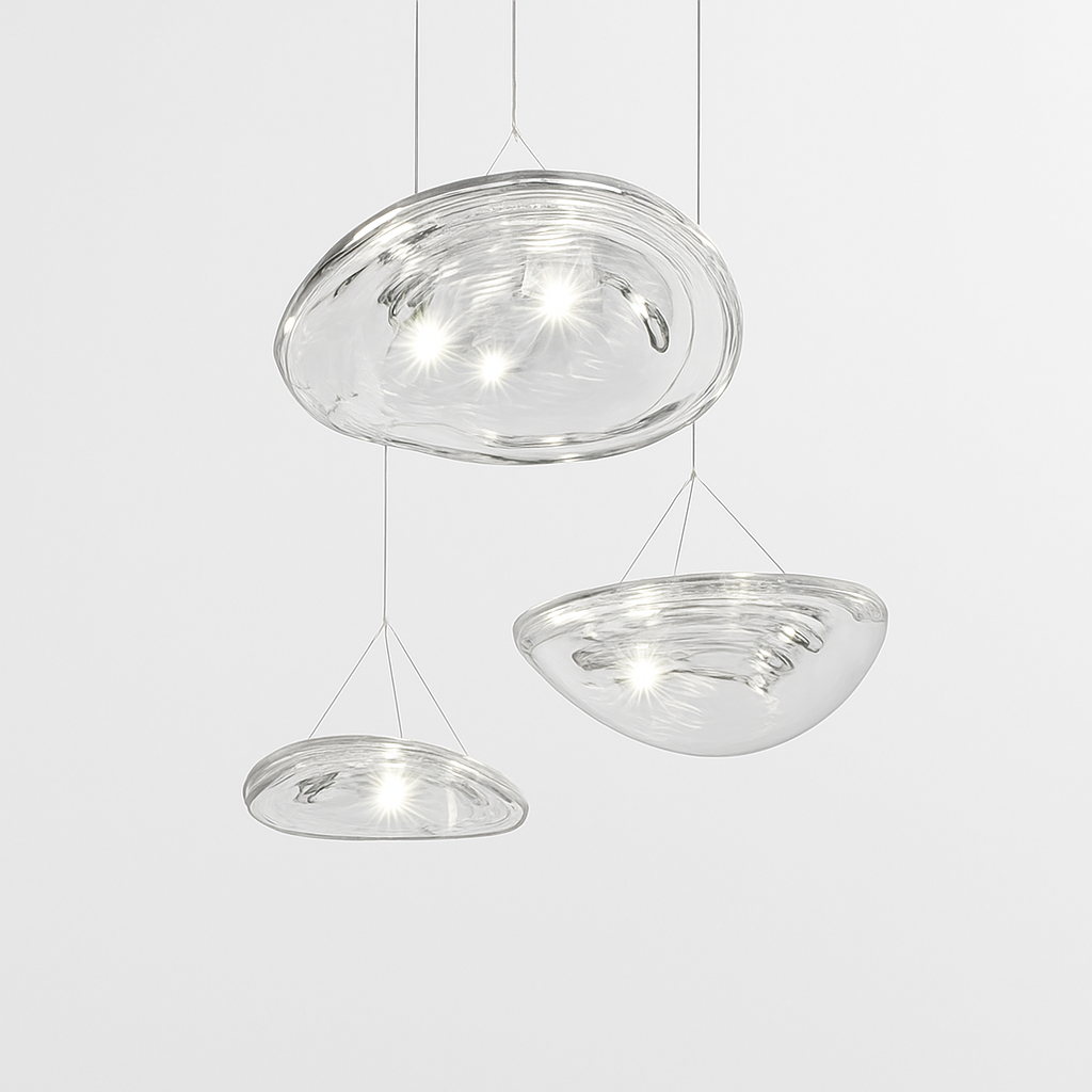 Suspension led en verre design nordic manta - vue 4 sur 20