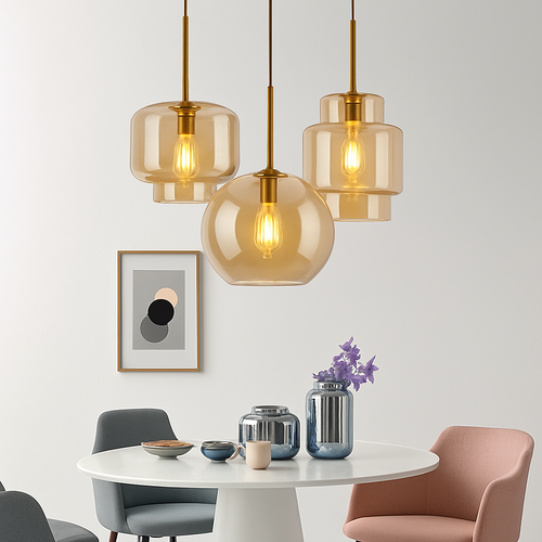 Suspension LED en verre design nordique luminaire décoratif d'intérieur - vue 2 sur 18