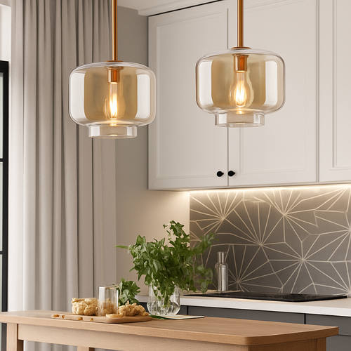 Suspension LED en verre design nordique luminaire décoratif d'intérieur - vue 3 sur 18